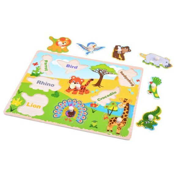 Drevená vkladačka - puzzle Inlea4Fun - safari