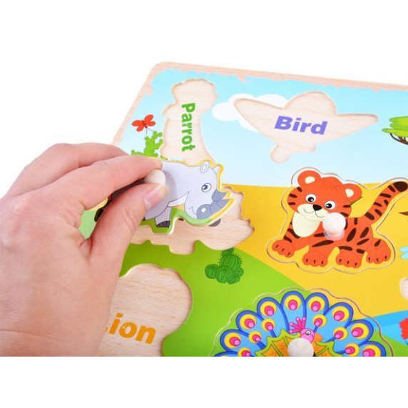 Drevená vkladačka - puzzle Inlea4Fun - safari