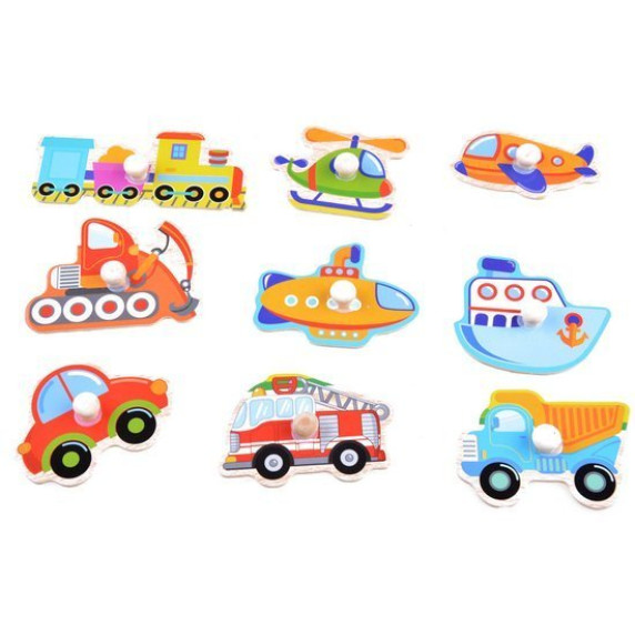 Jucărie cu forme din lemn - vehicule - Inlea4Fun