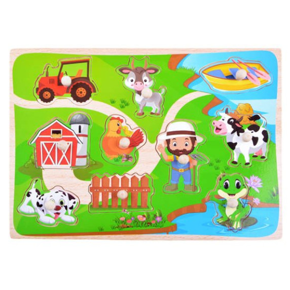 Drevená vkladačka - puzzle Inlea4Fun - farma
