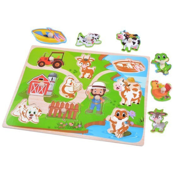 Drevená vkladačka - puzzle Inlea4Fun - farma