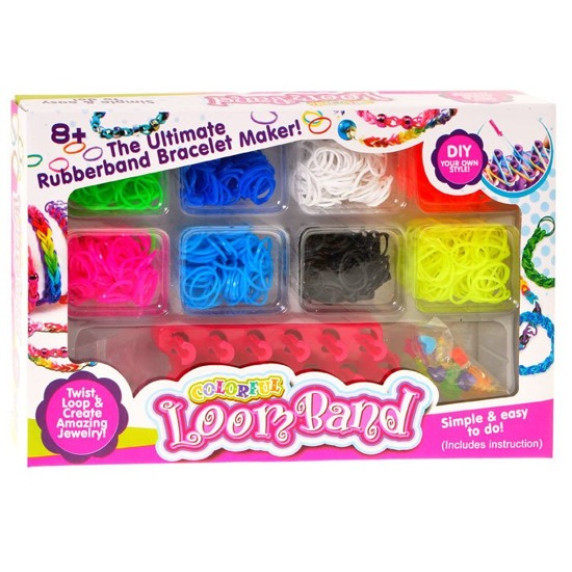 Farebné gumky pre výrobu náramkov Inlea4Fun Loom Band 