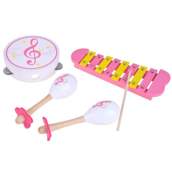 Detské drevené hudobné nástroje 3v1 Inlea4Fun MUSIC SET 