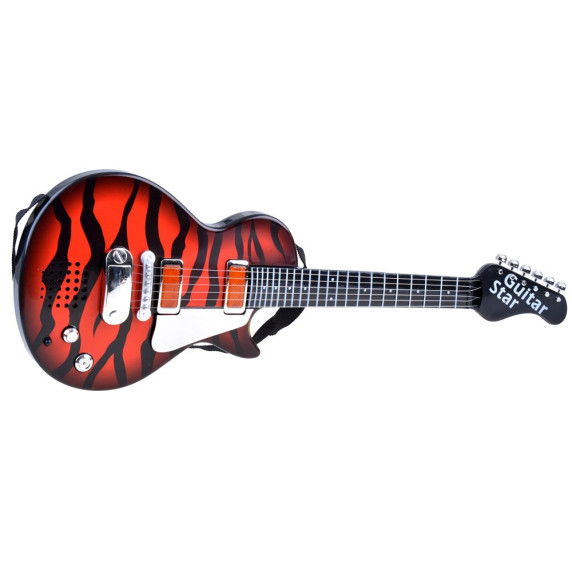 Chitară electrică de jucărie cu microfon - Inlea4Fun GUITAR STAR - roșu/negru