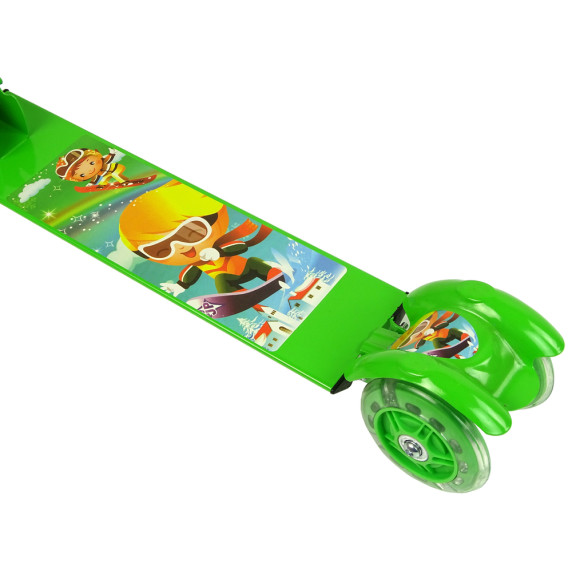 Trotinetă cu roți LED, pliabil - Inlea4Fun - verde