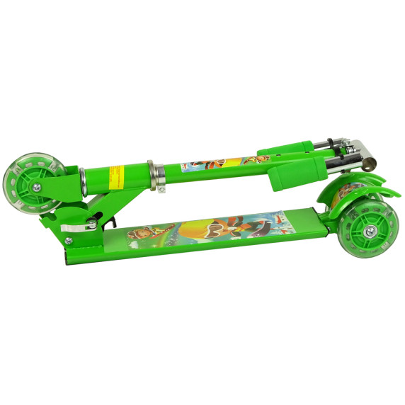 Trotinetă cu roți LED, pliabil - Inlea4Fun - verde