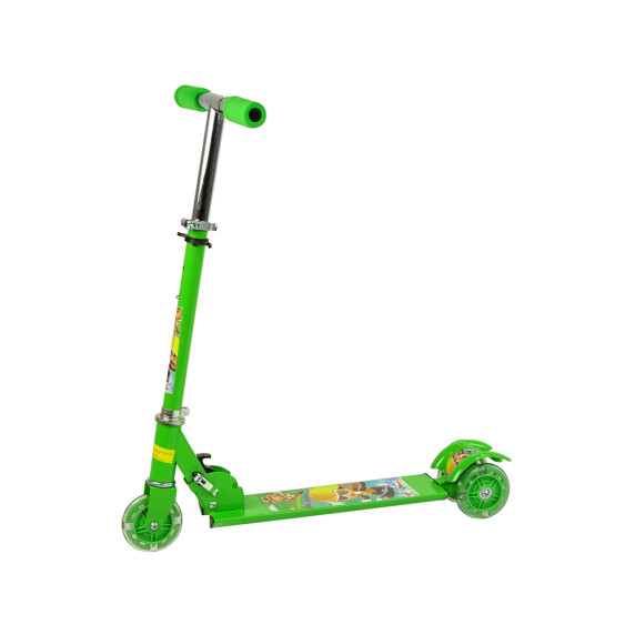 Trotinetă cu roți LED, pliabil - Inlea4Fun - verde