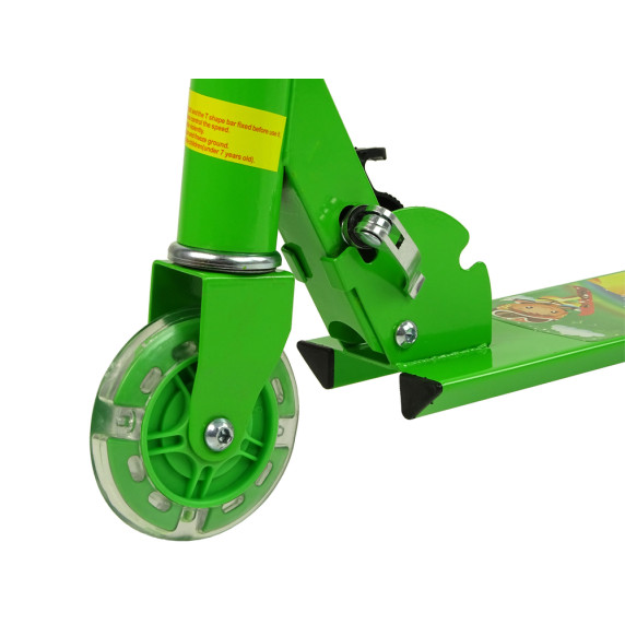 Trotinetă cu roți LED, pliabil - Inlea4Fun - verde