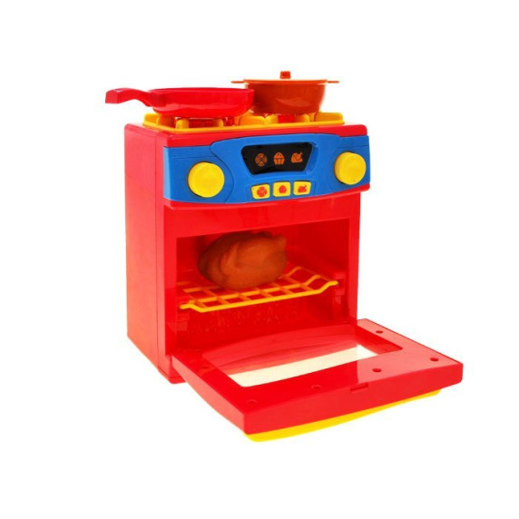 Detský sporák s rúrou Inlea4Fun PLAY AT HOME OVEN - červený