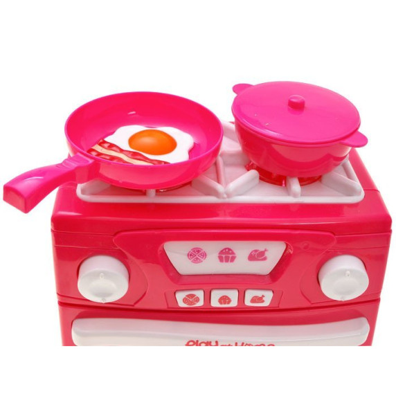 Játék gáztűzhely sütővel Inlea4Fun PLAY AT HOME OVEN - rózsaszín