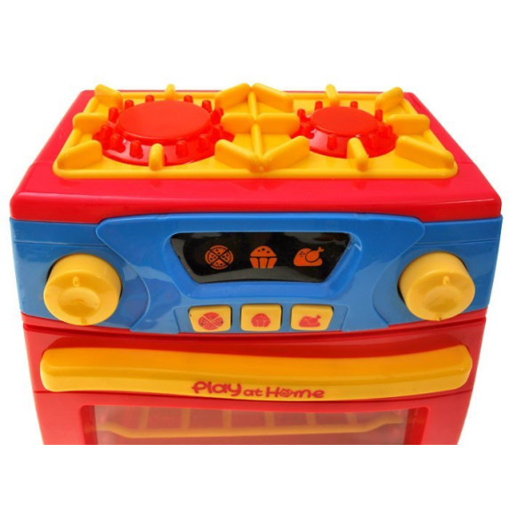 Detský sporák s rúrou Inlea4Fun PLAY AT HOME OVEN - červený