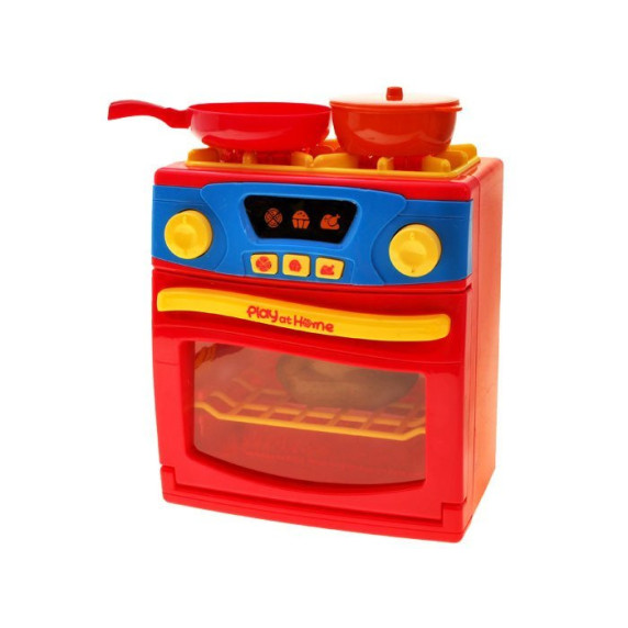 Detský sporák s rúrou Inlea4Fun PLAY AT HOME OVEN - červený