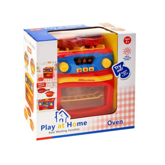Detský sporák s rúrou Inlea4Fun PLAY AT HOME OVEN - červený
