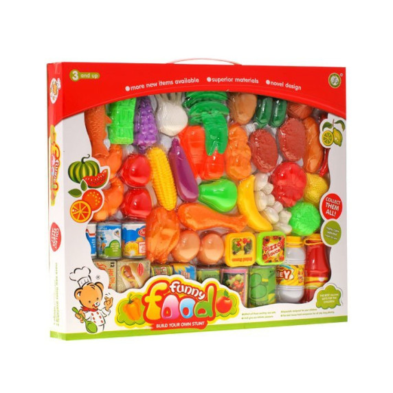 Inlea4Fun FUNNY FOOD Detská sada potravín 52 ks