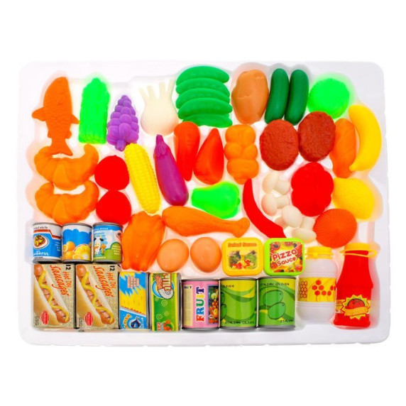 Inlea4Fun FUNNY FOOD Detská sada potravín 52 ks