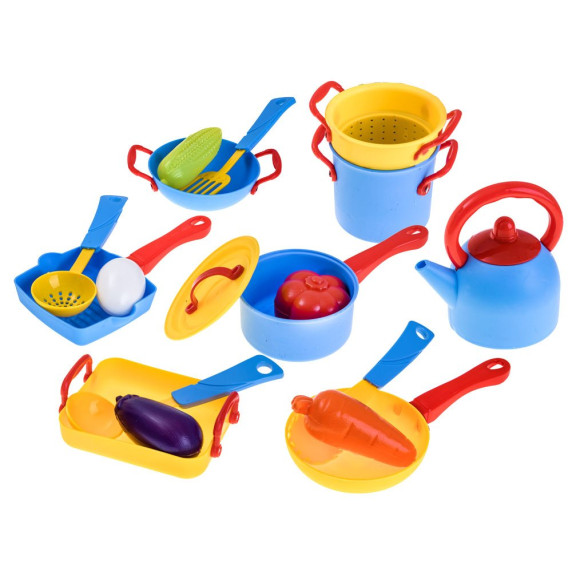 Detský riad s príslušenstvom 18 ks Inlea4Fun KITCHEN SET 