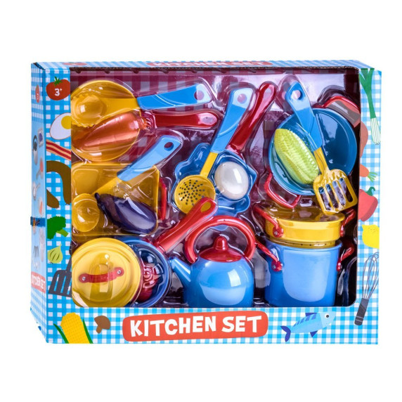Detský riad s príslušenstvom 18 ks Inlea4Fun KITCHEN SET 