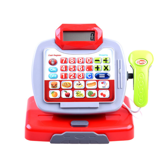 Nákupný košík s pokladňou Inlea4Fun MY CASH REGISTER - modrý