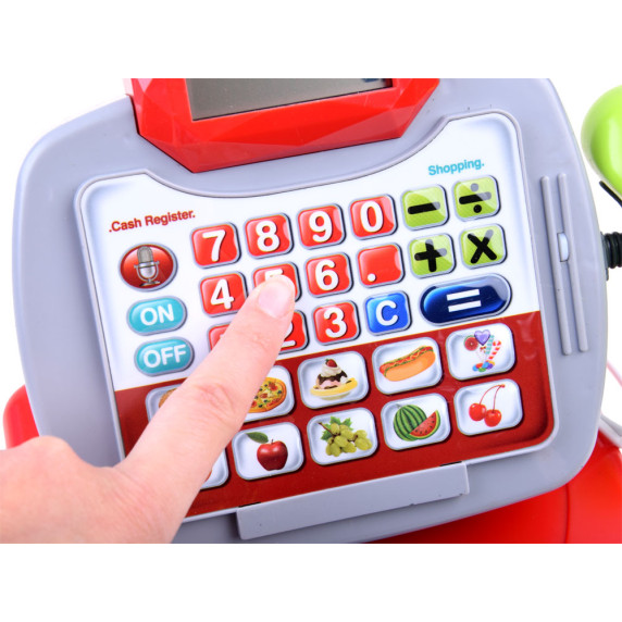 Nákupný košík s pokladňou Inlea4Fun MY CASH REGISTER - modrý