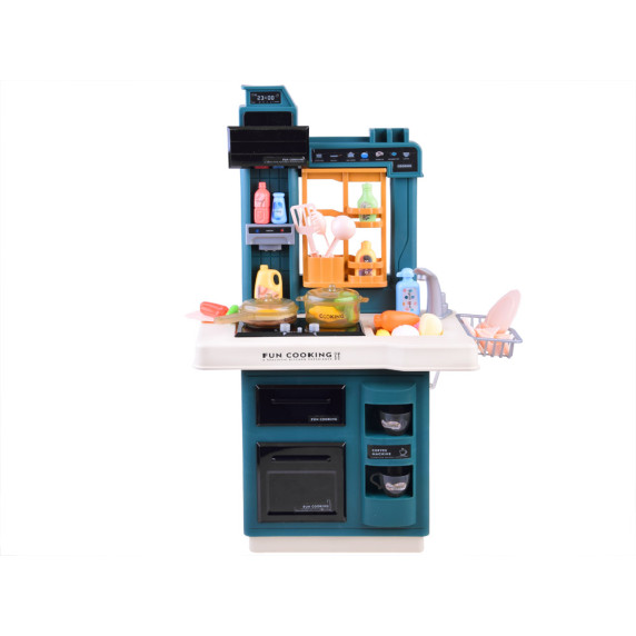 Detská kuchynka so svetelnými a zvukovými efektmi Inlea4Fun WESTERN KITCHEN - tyrkysová