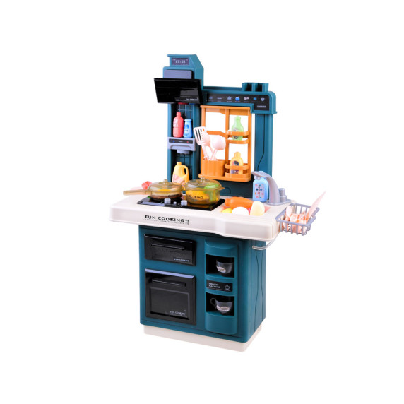 Detská kuchynka so svetelnými a zvukovými efektmi Inlea4Fun WESTERN KITCHEN - tyrkysová