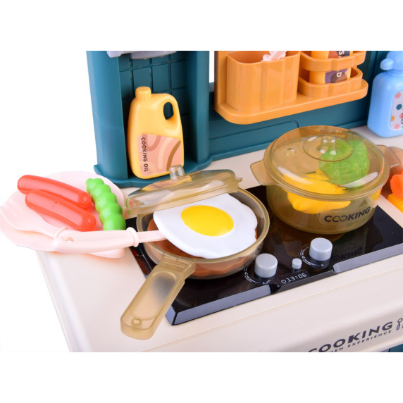 Detská kuchynka so svetelnými a zvukovými efektmi Inlea4Fun WESTERN KITCHEN - tyrkysová