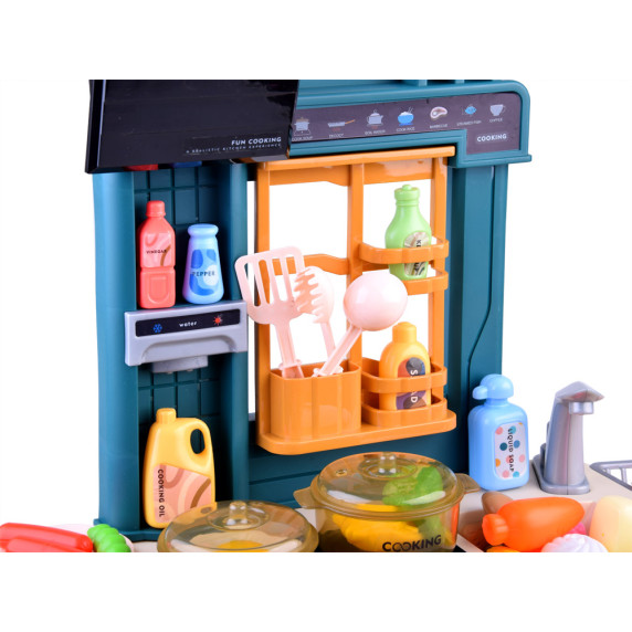 Detská kuchynka so svetelnými a zvukovými efektmi Inlea4Fun WESTERN KITCHEN - tyrkysová