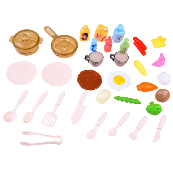 Játékkonyha fénnyel és hanggal kiegészítőkkel Inlea4Fun WESTERN KITCHEN - Piros