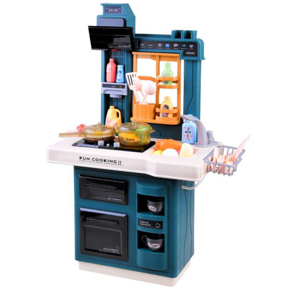 Detská kuchynka so svetelnými a zvukovými efektmi Inlea4Fun WESTERN KITCHEN - tyrkysová