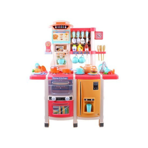 Detská kuchynka so zvukovými a svetelnými efektmi a doplnkami Inlea4Fun SIMULATION KITCHEN - červená