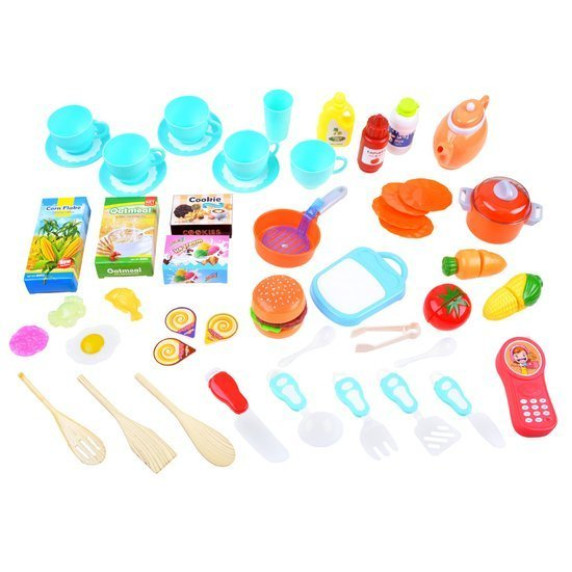Bucătărie pentru copii din plastic - Inlea4Fun SIMULATION KITCHEN - albastru
