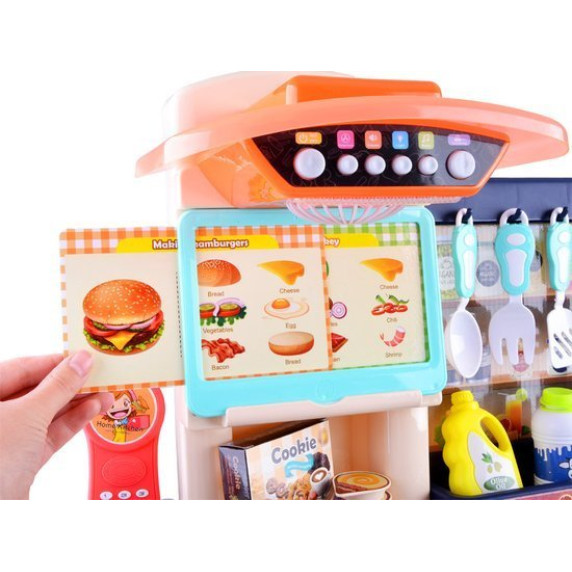 Bucătărie pentru copii din plastic - Inlea4Fun SIMULATION KITCHEN - albastru