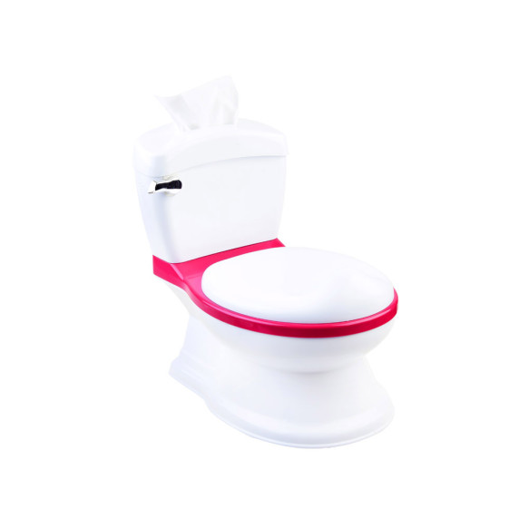 Gyermek WC vízöblítéses hanggal és kivehető bili résszel Inlea4Fun - rózsaszín