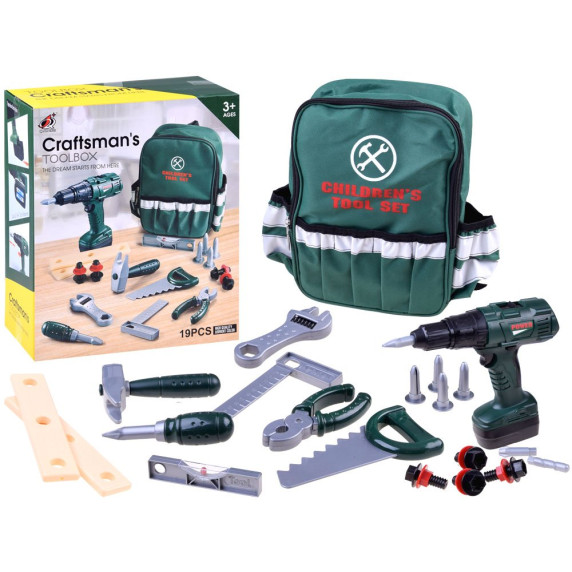 Set unelte de jucărie în rucsac - Inlea4Fun CRAFTSMAN'S TOOL BOX 