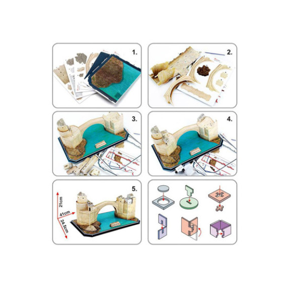 Puzzle 3D - Podul Mostar - MAGIC PUZZLE 64 elemente
