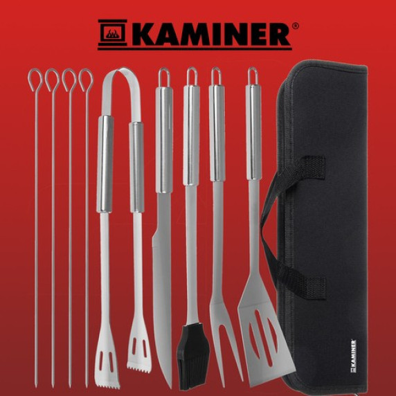 Ustensile pentru gratar - set 9 accesorii - KAMINER (13001) 38434