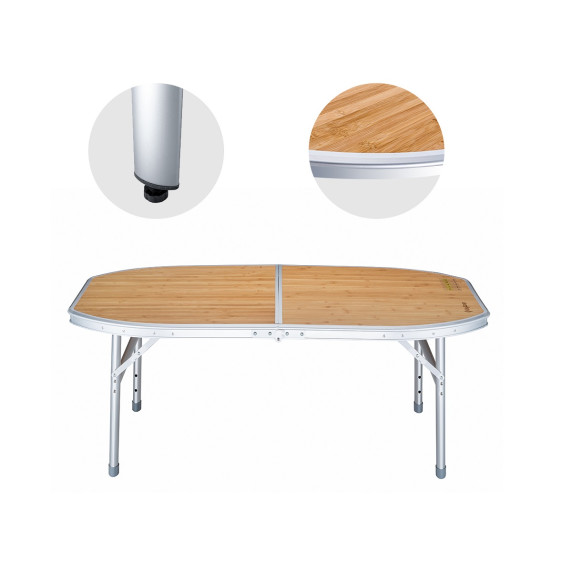 Masa de camping 120 x 80 cm - KING CAMP Bamboo 