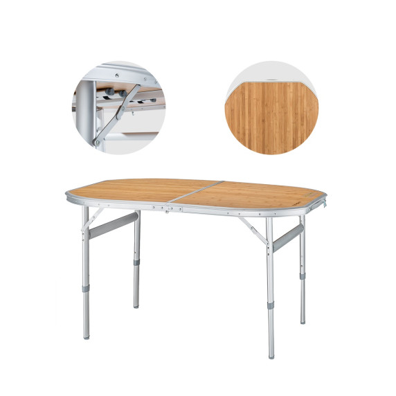 Masa de camping 120 x 80 cm - KING CAMP Bamboo 