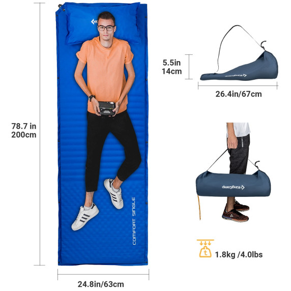 Önfelfújható alvómatrac KING CAMP Comfort Single – bézs