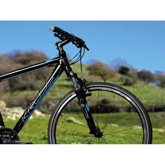 KROSS Cross Férfi kerékpár Evado 2.0 21" L 2021 - fényes fekete / kék