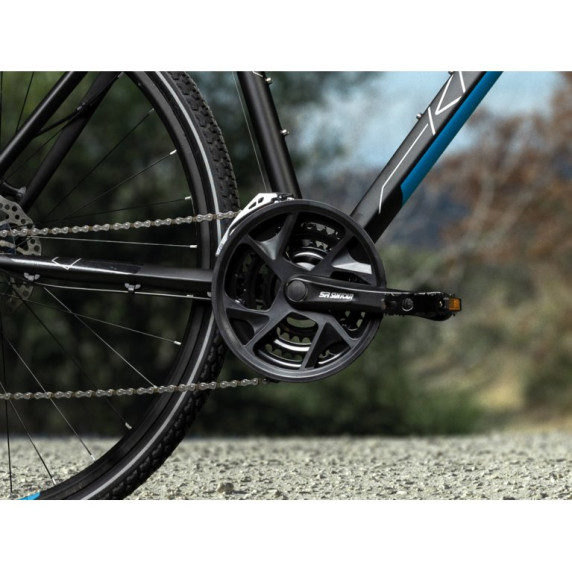 KROSS Cross Pánsky bicykel Evado 4.0 19" M 2021 - matný čierny / modrý