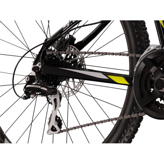 Pánsky horský bicykel HEXAGON 5.0 L 21" 2022 KROSS MTB - lesklý čierny/limetkový/šedý