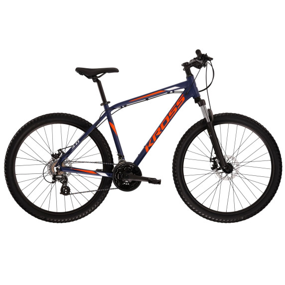 Pánsky horský bicykel HEXAGON 3.0 M 19" 2022 KROSS MTB - matný tmavomodrý/oranžový/biely