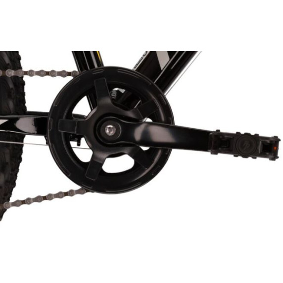 Detský bicykel HEXAGON Jr. 1.0 12" 2022 KROSS - lesklý čierny/strieborný/žltý