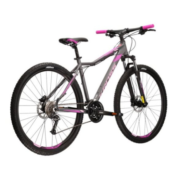 Bicicletă de munte femei - LEA 5.0 DXS 16 "2022 KROSS MTB WOMAN - grafit mat / roz / violet