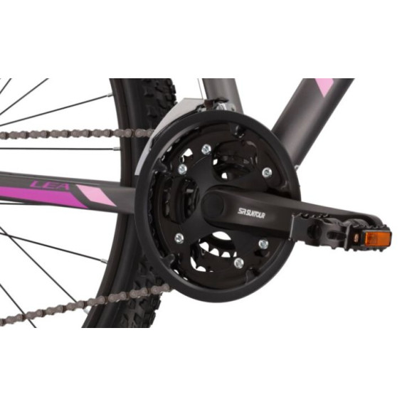 Bicicletă de munte femei - LEA 5.0 DXS 16 "2022 KROSS MTB WOMAN - grafit mat / roz / violet