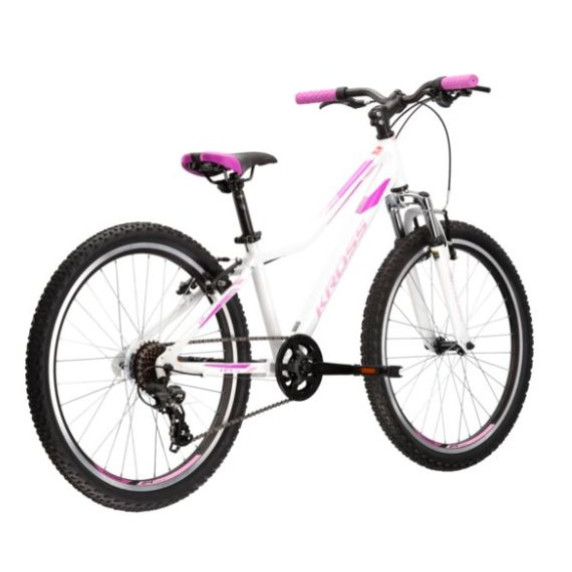 Detský bicykel Lea Jr 1.0 12" 2022 KROSS Junior - lesklý biely/ružový/fialový