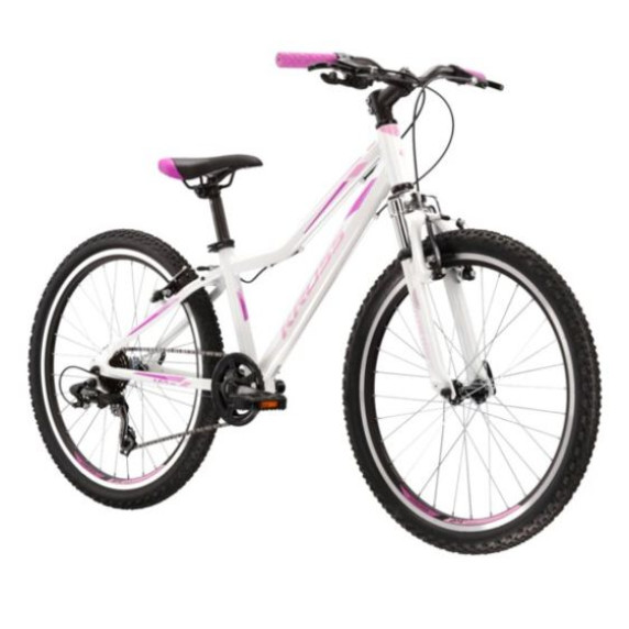 Detský bicykel Lea Jr 1.0 12" 2022 KROSS Junior - lesklý biely/ružový/fialový