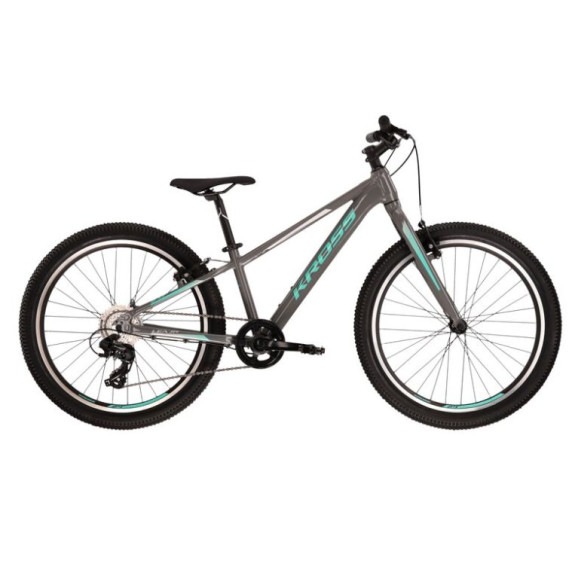 Bicicletă copii - KROSS JUNIOR Lea Jr 2.0 12" 2022 -  gri lucios / turcoaz