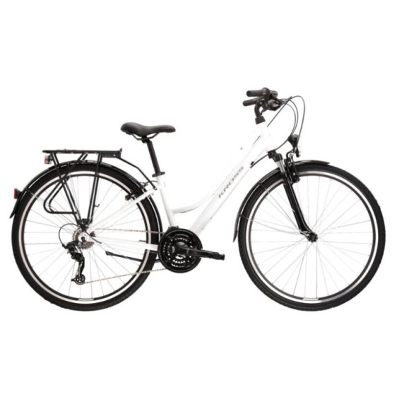 Dámsky bicykel Trans 1.0 17" DM 2022 KROSS Trekking - lesklý biely/sivý